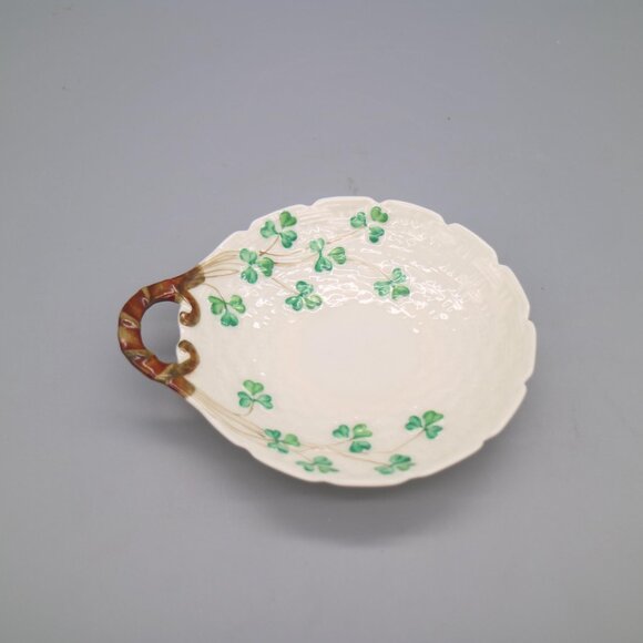 Belleek Bone China Butter PlateIrish Belleek Butter Dish, 3rd Black Mark, Third - Picture 5 of 6